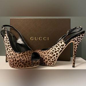 Gucci Leopard Platform Pumps/Heels size 40